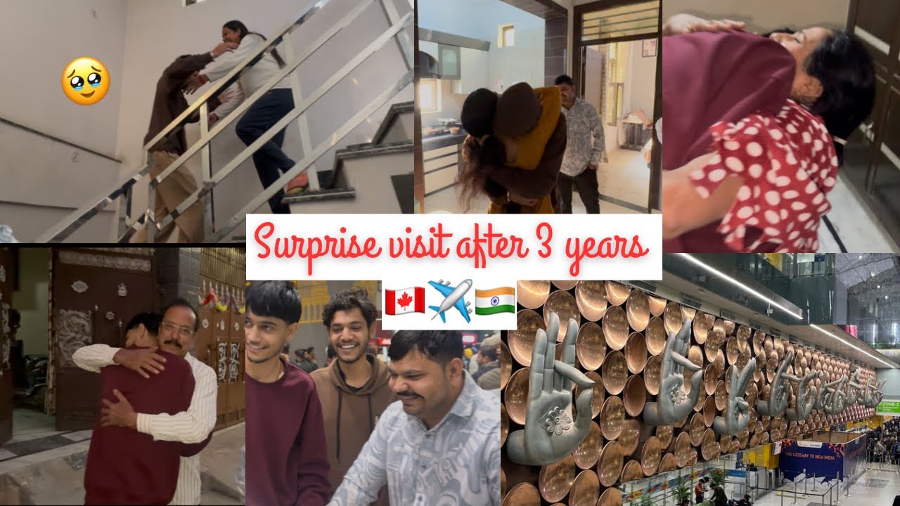 Finally ghar poch gya🥹🇨🇦✈️🇮🇳| Surprise visit 