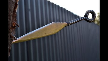 Knife making - forging a Japanese Kunai throwing knife from rebar