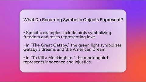 What Do Recurring Symbolic Objects Represent? - Tales And Texts