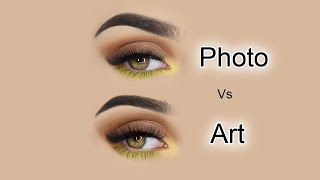 How to draw real eye | Photo Vs Art رسم واقعي ?