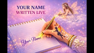 LIVE CALLIGRAPHY NAME WRITING, YOUR NAME WRITTEN LIVE✍️🧚💖 #livenameart #live #nameart