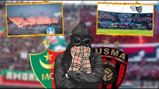 جنون داربي الجزائر 🇩🇿😨 (شرح تيفوات - سبب منع تيفوات المنعرج الجنوبي ... ) | USMA vs MCA 2024