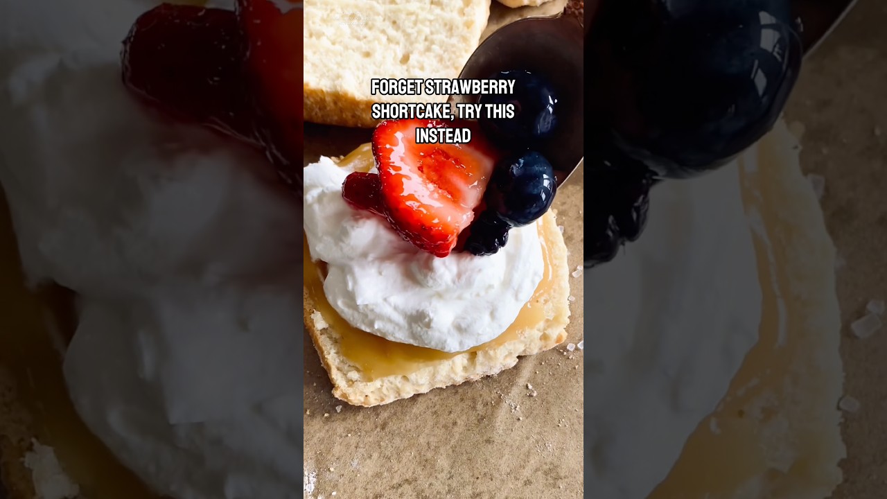 Best mixed berry shortcake. Don’t skip the lemon curd #shorts  #glutenfreebaking #dessert #july4th