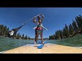 Paddle boarding. Blue planet