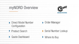myNORD Overview: Serial Number Lookup | NORD Gear Corporation