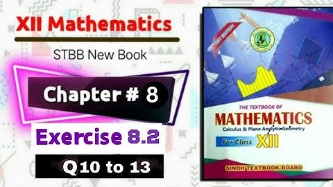 Class 12 Chapter 8 Exercise 8.2 Q10,11,12,13 "Circle" New maths book sindh board