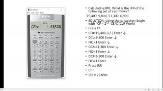 TI BA II Plus - IRR