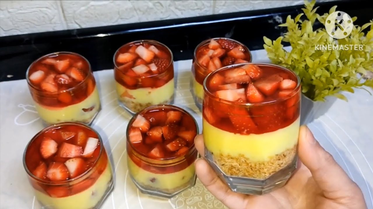 ملكيش حجه بقى بتبظظ🍓قنبلة الفراوله🔴 تحليه بارده وسريعه🍓 الكل هيتجنن عليها