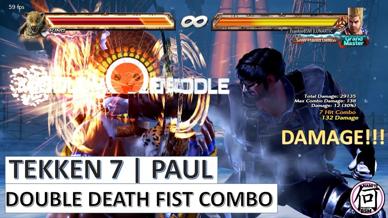 Tekken 7 FR Paul Infamous Double Death Fist Combo YouTube