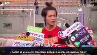 150428 CCTV-Music Luhan's Birthday Soccer Event - Interview (рус.саб)