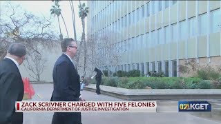 California Department of Justice announces Scrivner faces five felony charges