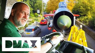 Truckers Have To Drive On The Wrong Side Of The Road To Deliver A Fighter Jet Supertruckers