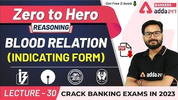 Blood Relation Indicating Form | Reasoning | Adda247 Banking Classes | Lec #29