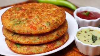 Simple Soft Fluffy Breakfast with 1 tsp Oil | Healthy Nutri Veggie Roastie Pancakes | Fluffy pancake screenshot 4