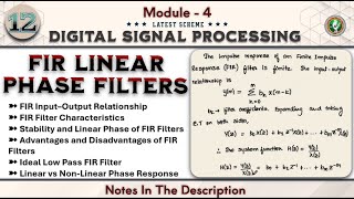 12 Introduction To FIR Linear Phase Filters Module 3 | 5th Sem ECE 2022 Scheme VTU BEC502