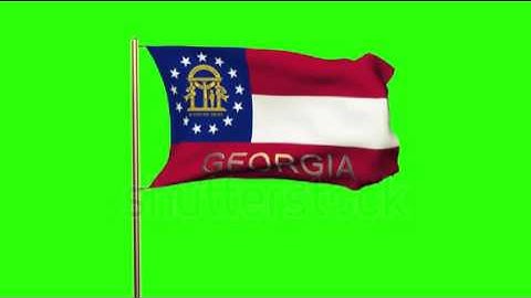 georgia flag with title waving in the wind. Looping sun rises style. Animation loop Stock video by