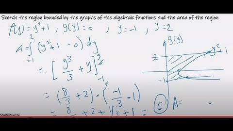 10 Sketch the region bounded by the graphs of the algebraic functions and the area of the region
