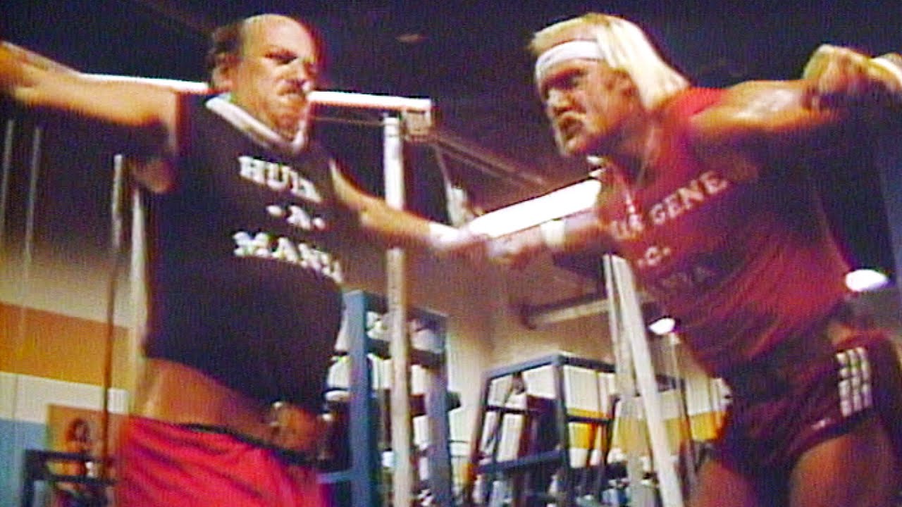 &quot;Mean&quot; Gene Okerlund trains with Hulk Hogan