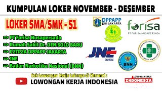 KUMPULAN LOWONGAN KERJA BULAN NOVEMBER - DESEMBER 2020 (PART 2) | LOWONGAN KERJA SMA, SMK, D3, S1