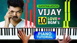 10 Love BGM's of Vijay Easy Piano Tutorials by Blacktunes Piano | VIJAY 10 LOVE  BGM's Cover