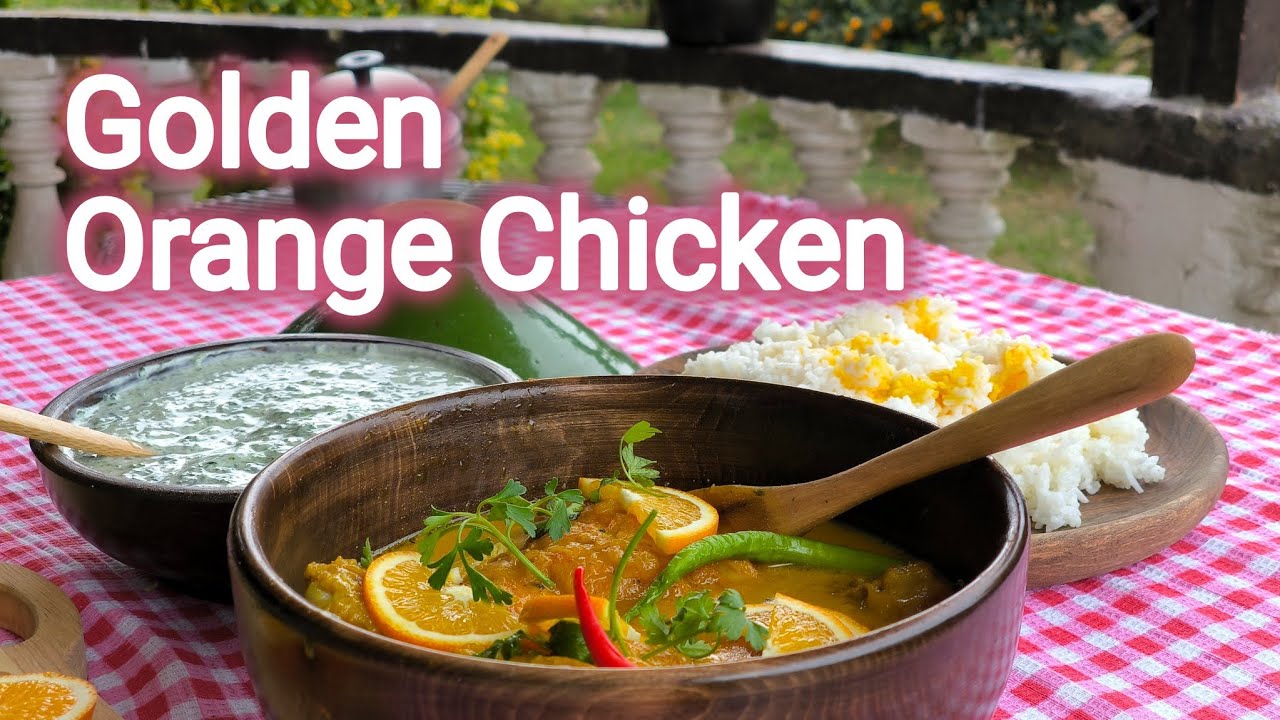 Golden Orange Chicken | Relaxing Outdoor Cooking ASMR