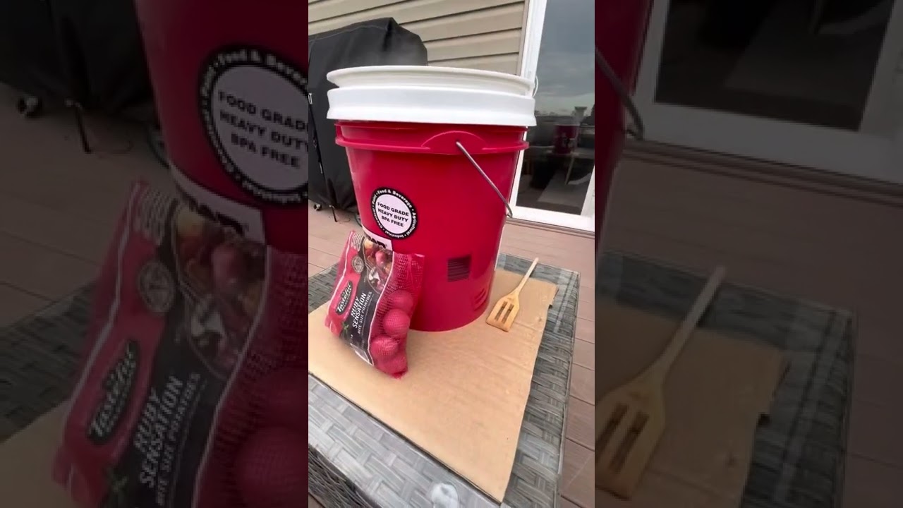 Cajun boiled shrimp in a boil bucket. YouTube