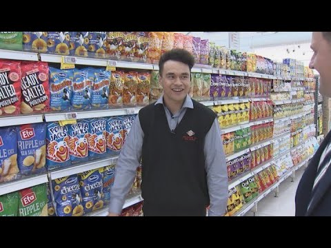 Wellington supermarket worker turns stacking shelves into an art form