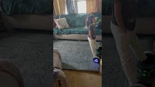 Girl Sings While Hoverboarding Back and Forth