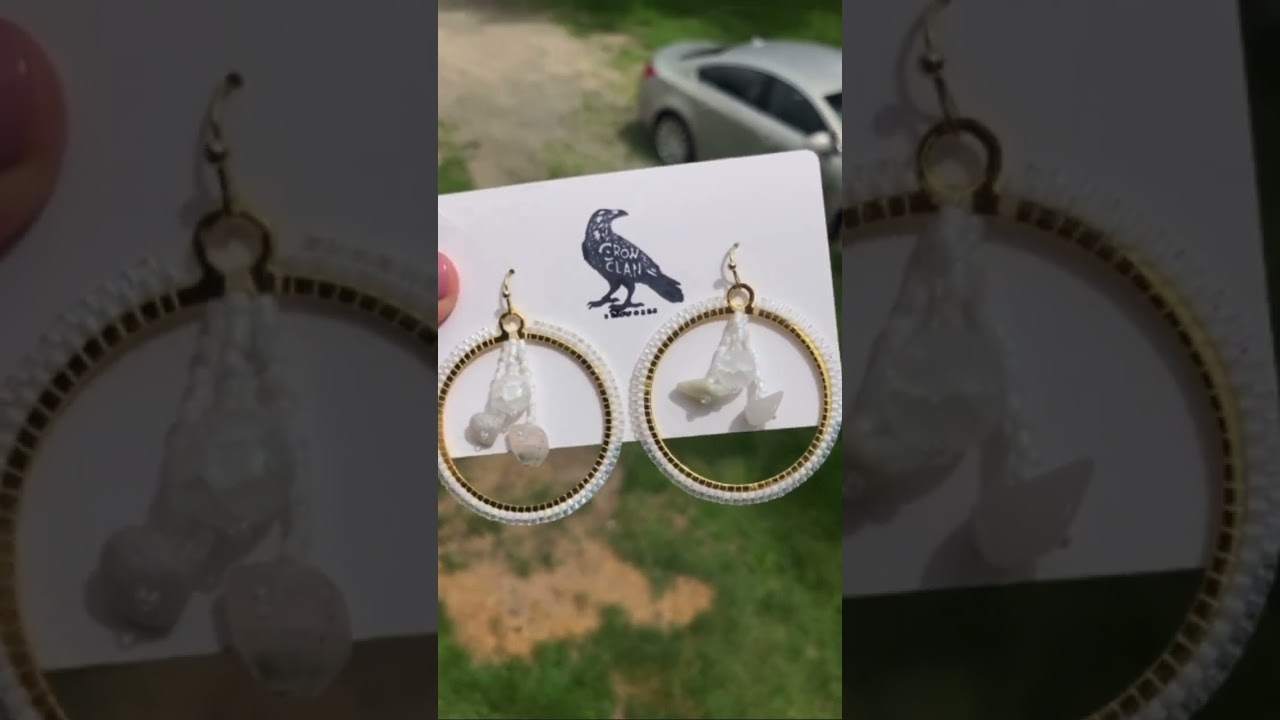 Angelic Crystal Beaded Gold Hoop Earrings ✨ Native Handmade Jewelry 