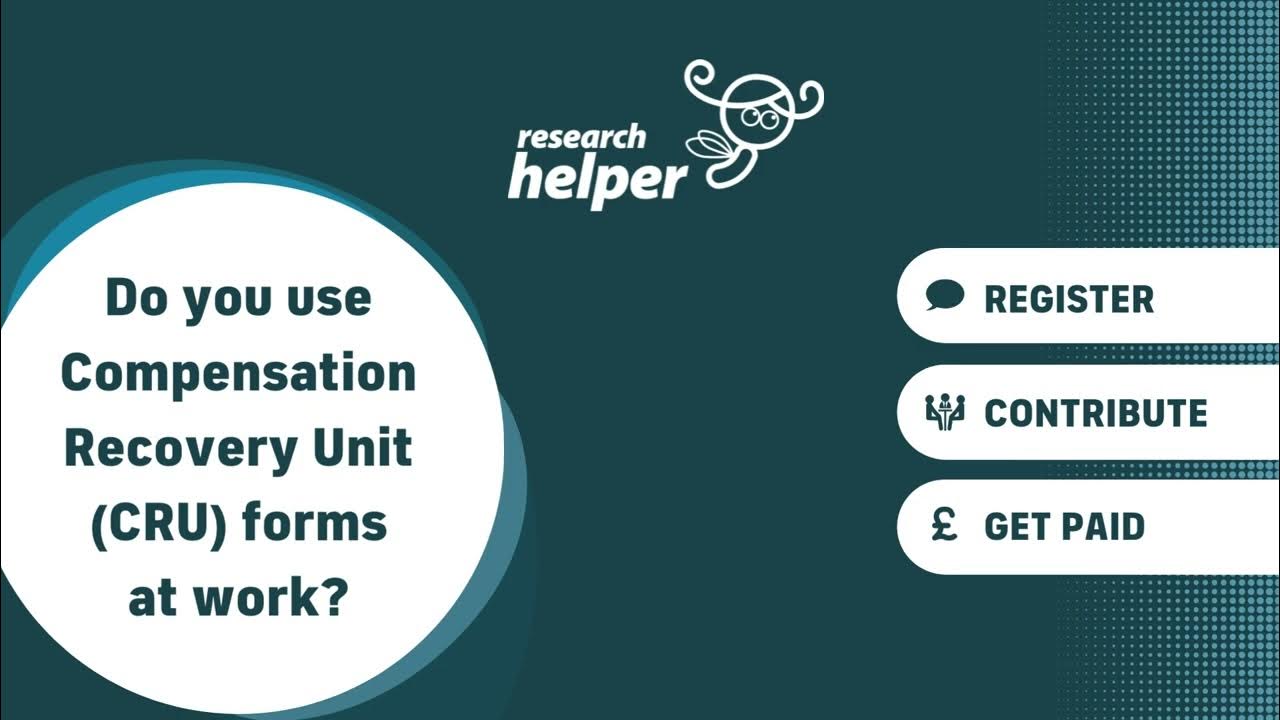 Do you use Compensation Recovery Unit (CRU) forms at work? YouTube