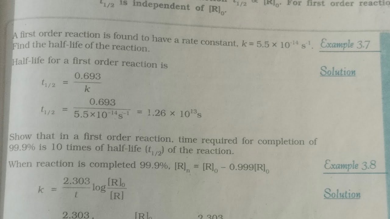 A first order reaction is found to have a rate constant k=5.5×10 -¹⁴ s ...