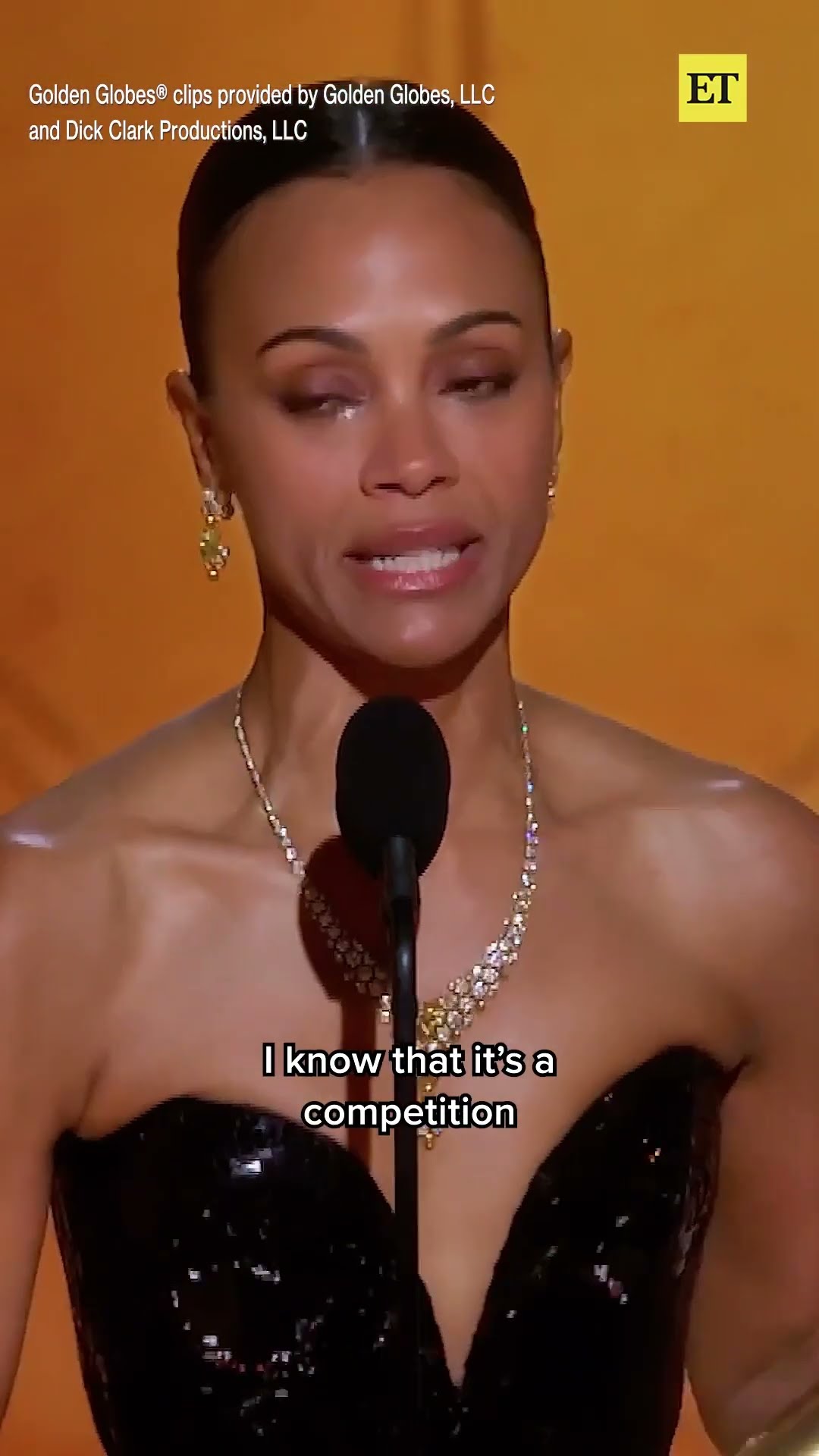 Zoe Saldaña Delivers Emotional Speech After Best Supporting Actress Win at #GoldenGlobes #shorts
