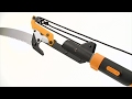 How to use the fiskars powerlever extendable pole saw  pruner 714
