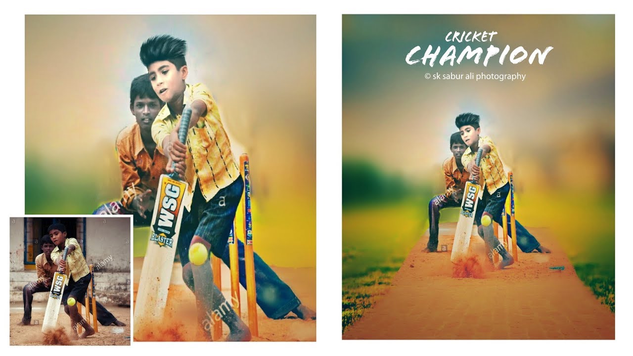 Little Cricket champion photo editing in picsArt || background change ||  like Photoshop - YouTube