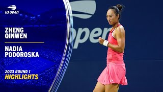Zheng Qinwen vs. Nadia Podoroska Highlights | 2023 US Open Round 1