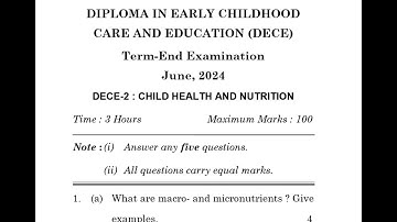 TEE JULY 2024  DECE2 ANSWER |IMP FOR JUNE 2025 EXAM | IGNOU |DECE ASSIGNMENT & PROJECT |