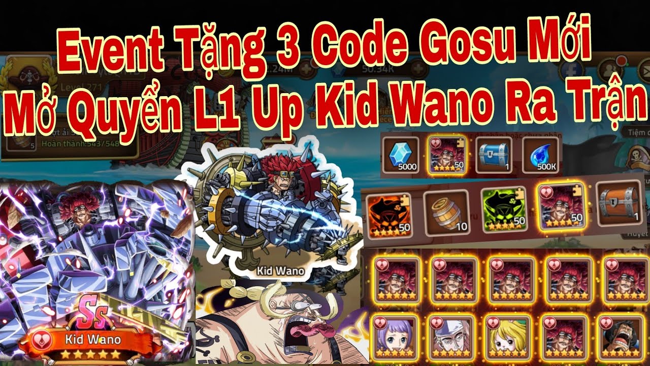 Event Tặng 3 Code Huyền Thoại Hải Tặc Mới | Mở Quyển L1 Up Kid Wano Mới Ra Trận | ttđp