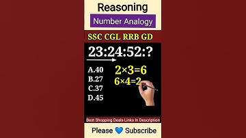 Reasoning Number Analogy 😃 | SSC RRB GD | #shorts