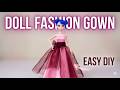 I made a Royal Gown for my Blue Hair Doll 👗  DIY Doll Clothes