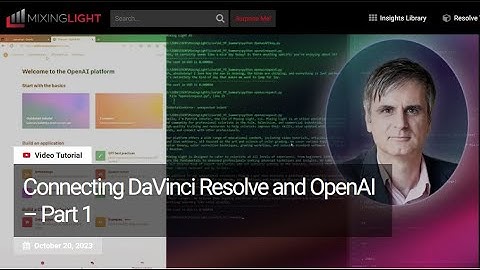 DaVinci Resolve and OpenAI DIY