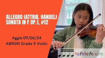 Allegro (attrib. Handel) from Sonata in F, Op.1 No.12 - ABRSM Grade 5