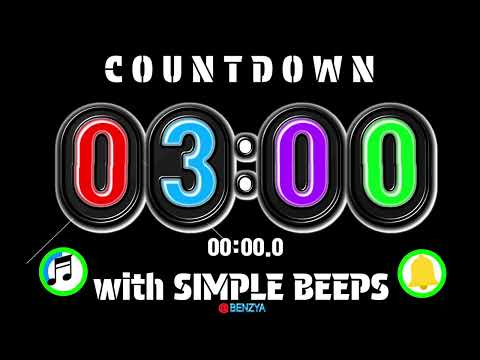 circle flip clock 3 minute countdown  with simple beeps timer alarm🔔