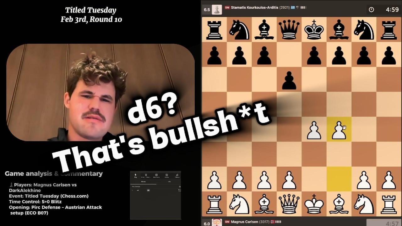 Magnus Carlsen Dismantles the Pirc Defense | Titled Tuesday
