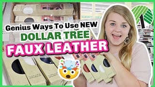 Grab *NEW* $1 Dollar Tree FAUX LEATHER to make these BRILLIANT Dollar Tree DIYS | Krafts by Katelyn