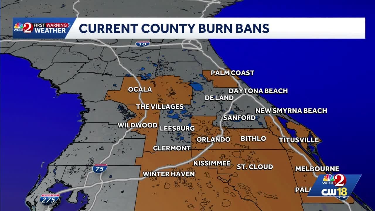Burn bans in effect in multiple Central Florida counties - YouTube