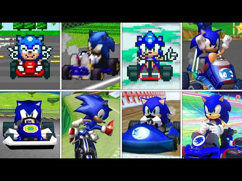Sonic the Hedgehog in different Mario Kart Games!
