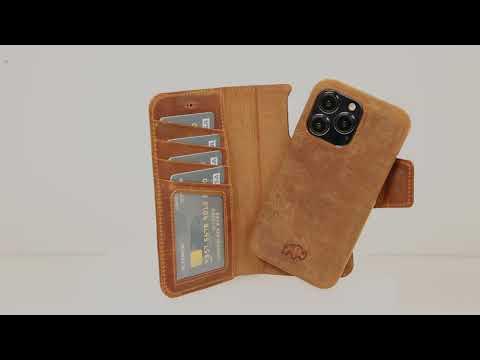 Galen Leather Detachable iPhone 13 Pro Max Leather Wallet Case