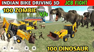 100 Zombie in JCB + 100 Dinosaur | Funny Gameplay Indian Bikes Driving 3d 🤣🤣 screenshot 4
