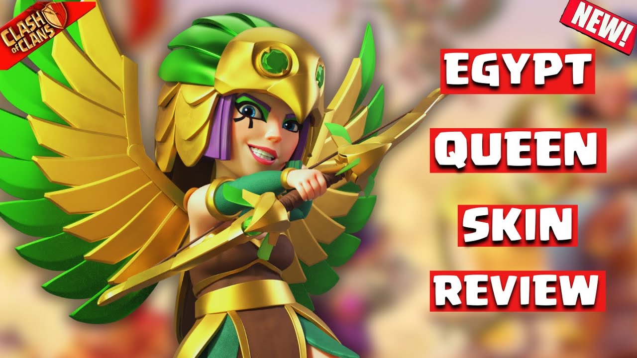 *New* Egypt Queen Skin Review | Egypt Queen all Animations | Clash of Clans | Clashflict