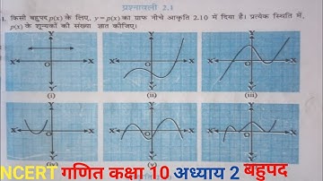 Class10 NCERT Math Chapter 2 Exercise 2.1 in Hindi||class 10 maths chapter 2.1 in hindi||